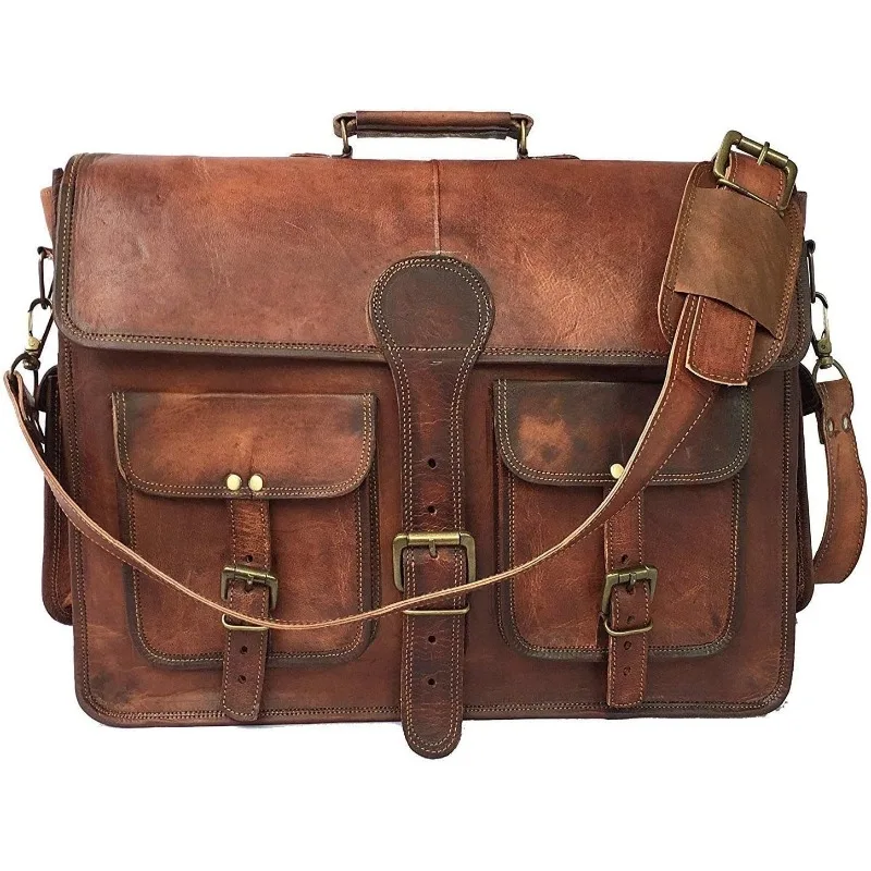 

cuero Leather Messenger Bag for Men, 18 Inch Laptop Crossbody, Vintage Handmade Leather Shoulder Satchel Bag for Men, Full Grain