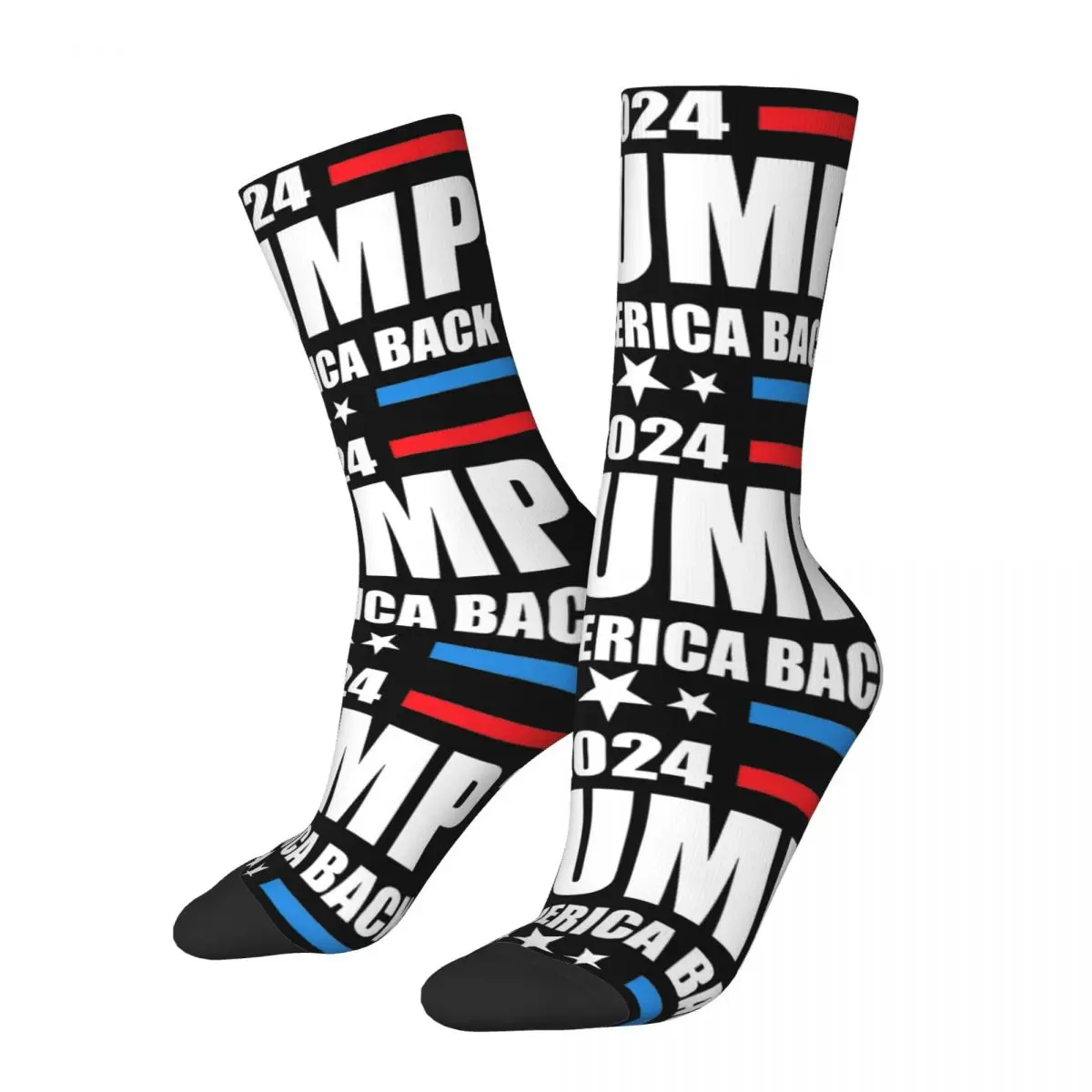 Retro Trump 2024 Take America Back Basketball Socks Polyester Crew Socks for Unisex Sweat Absorbing