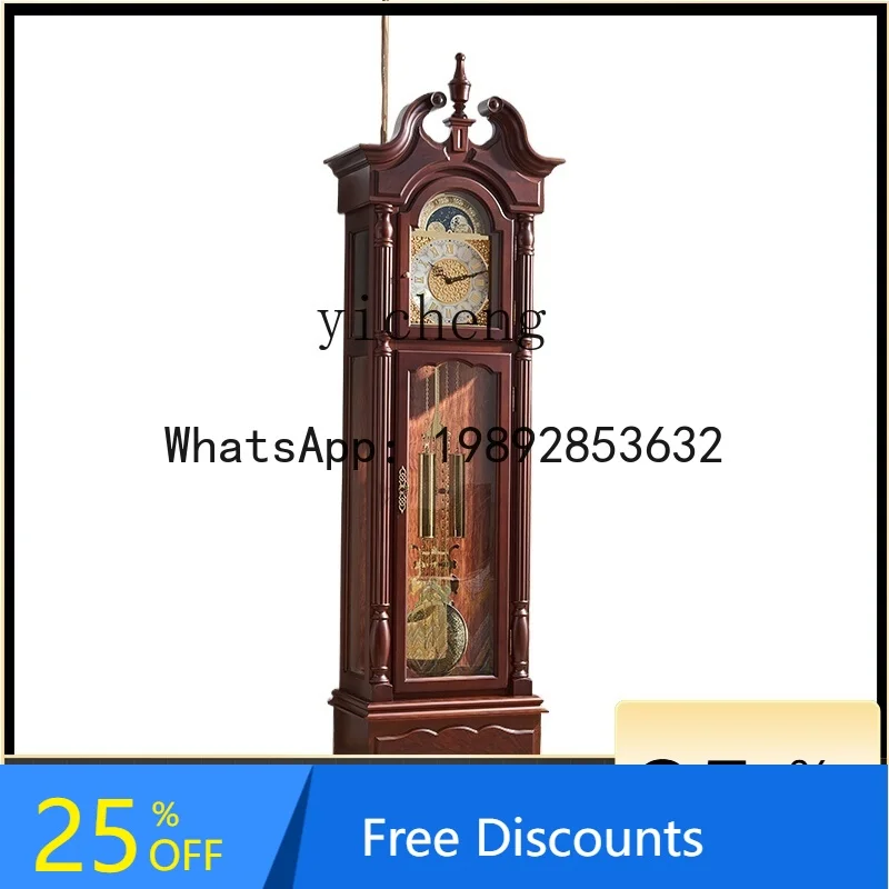 

LYY Mechanical Floor Clock Living Room Villa Vertical Clock New Chinese Retro Large Pendulum Clock