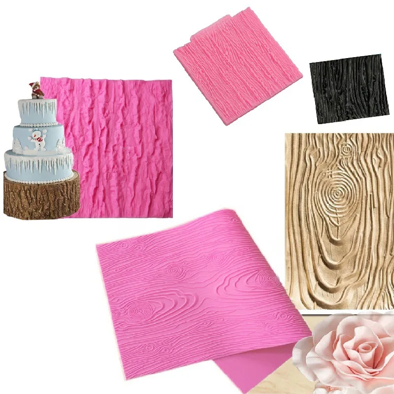 Multiple Styles Tree Bark Texture Silicone Mold Cake Fondant Impression Mat Decorating Supplies