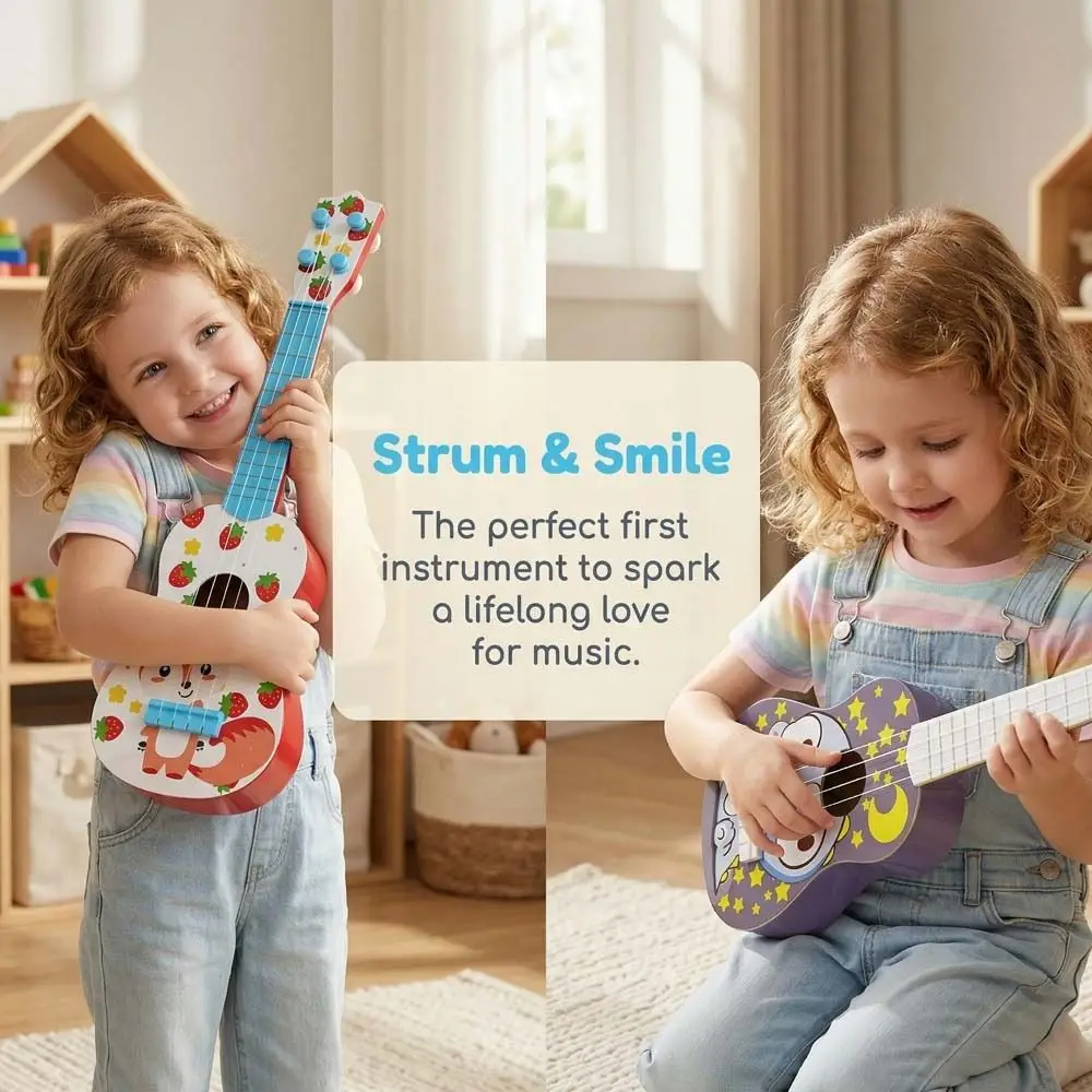 4 Strings Ukulele Musical Instrument Adjustable Knob Classical Simulated Guitar Playable Educational Musical Instrument