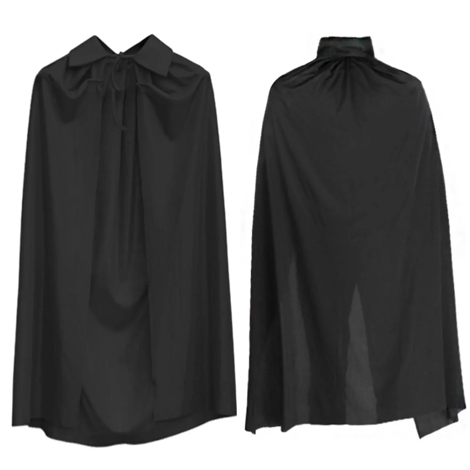 Halloween Cape Cosplay Sorcerer Vampire Death Wizard Witch Robe Party Black Hooded Cloak Women Men Clothes Costume Scary Dress