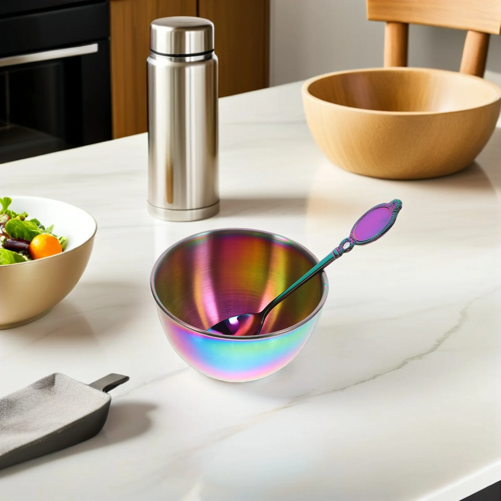 

1Set Stainless Steel Mini Sauce Bowl Seasoning Cup Dipping Dish Spoon for Sushi Olive Oil Condiment Steel Dip Bowl