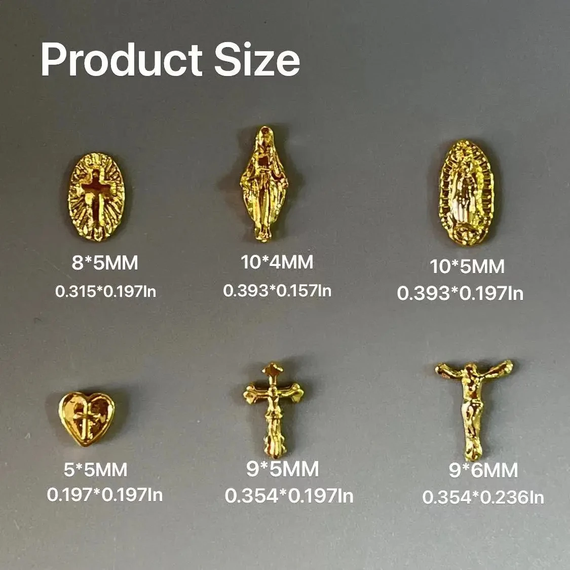 Mini Alloy Metal Hexagram Nail Charms, Cool Jóias Peças, Ouro e Prata Set Box, Decorações DIY Peças, New Arrival, Hot Sale, Acessórios