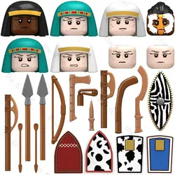 Ancient Egyptian Court Guard Nubian Tribal Warriors Soldier Building Blocks Action Figure accessories Toys For Kids N313 N317