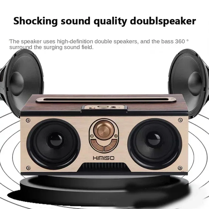 

Wooden Wireless Bluetooth Speakers Retro Classic Soundbox Super Bass Subwoofer FM Radio Support TF U Disk AUX IN Music Playback