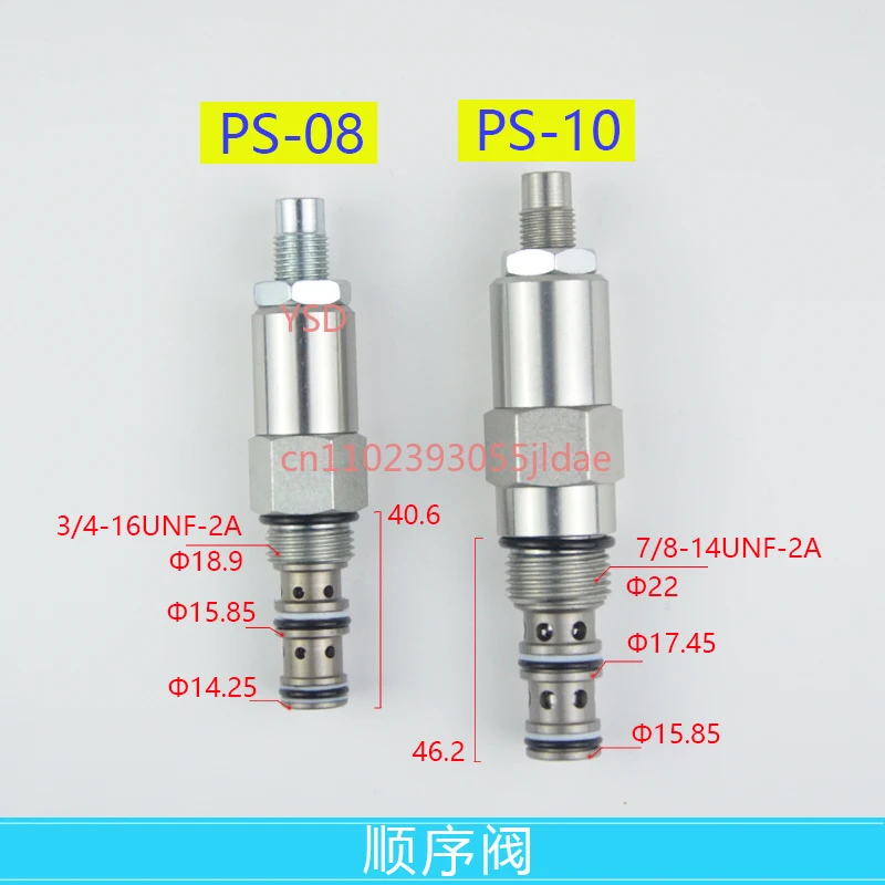

Threaded cartridge sequence valve, PS-08/PS-10, with internal control and internal leakage.
