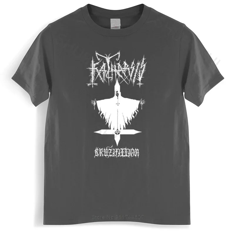 Tshirt Men Crew Neck Tops Katharsis - Kruzifixxion Shirt Moonblood Teinatanblood Beherit Antaeus Blasphemy summer teeshirt