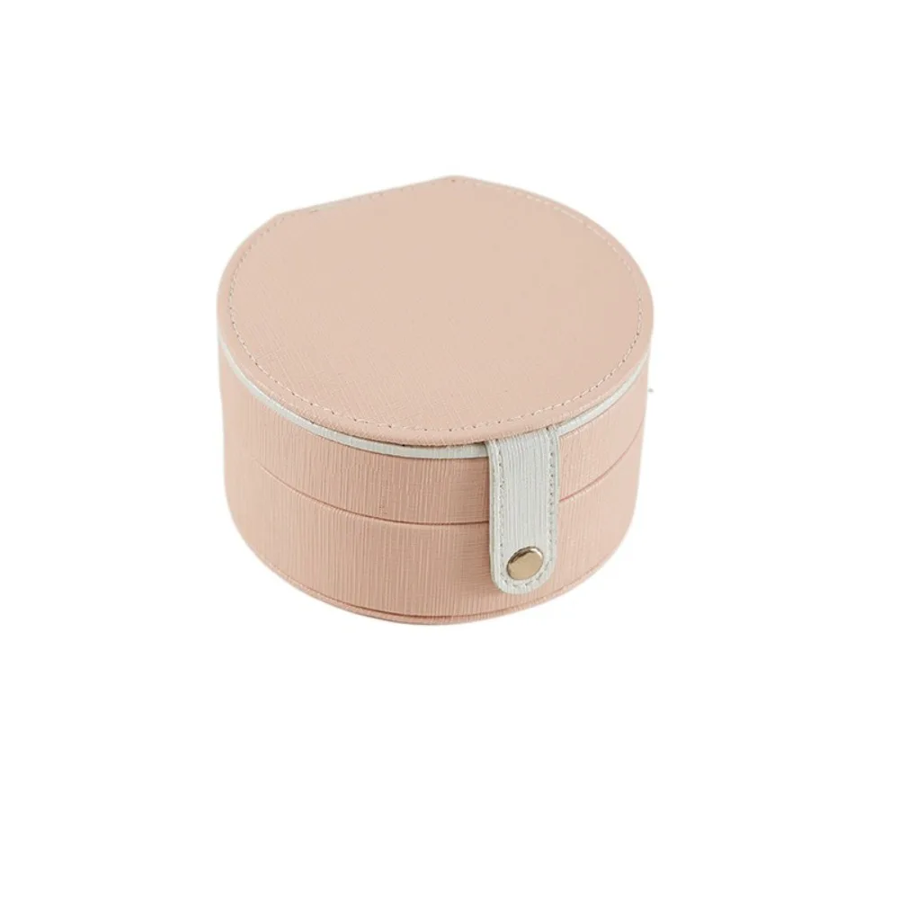 

Simple Leather Jewelry Packing Bag Multilayer Divided Grids Earrings Storage Case Rings Mirror Mini Jewelry Display Box Vacation