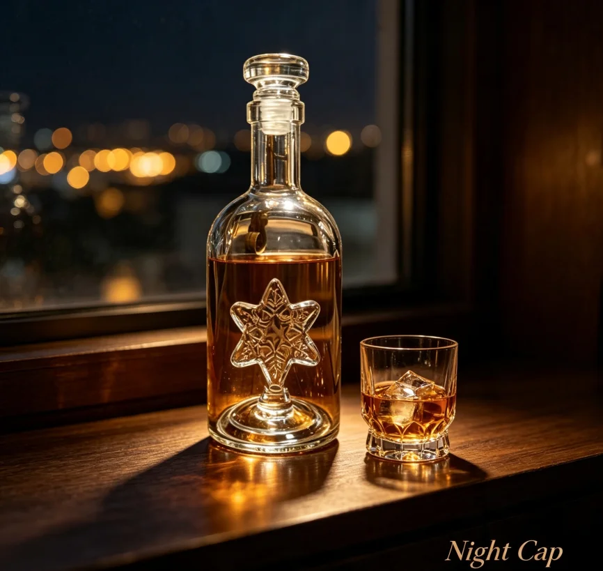 Carafe à whisky en verre borosilicate haut de gamme, bouteille à liqueur gaufrée en forme d'étoile avec bouchon hermétique pour brandy, vin, vodka, décoration de bar à domicile