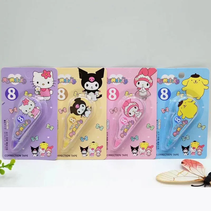 12pcs/lot Sanrio Melody Kuromi Kitty Correction Tape Kawaii Promotional Stationery Gift School Office Supplies