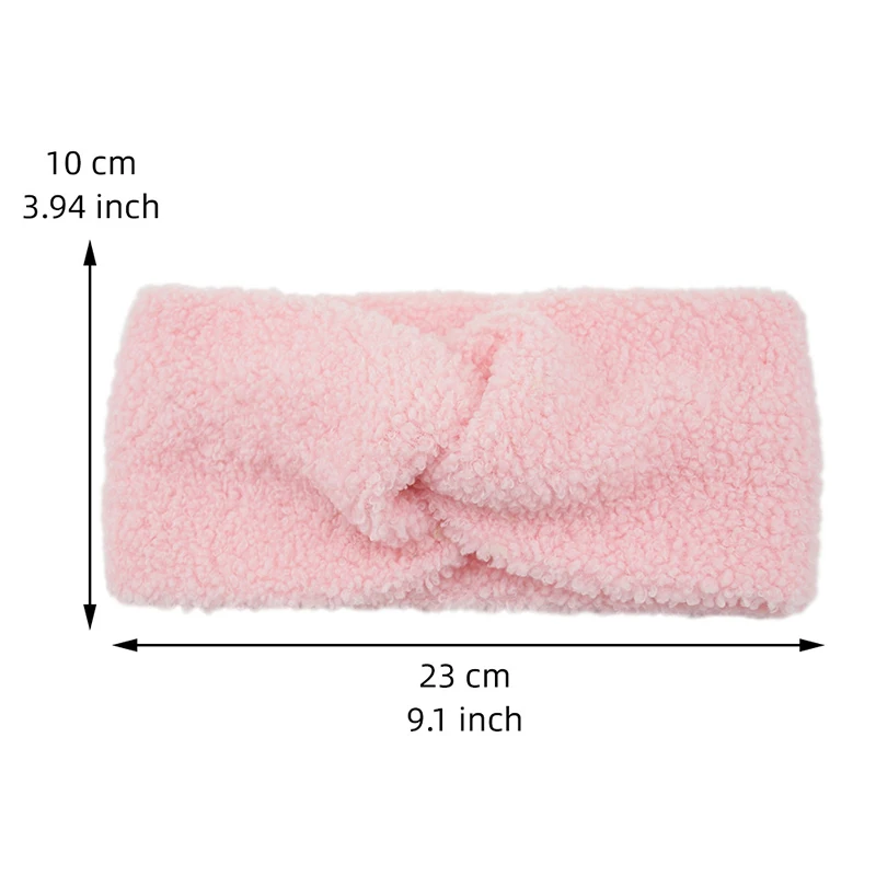 Lamb Wool Knitted Hairbands Cashmere Cross Headbands Wide Warm Twist Stretch Ear Warmer Turbans Fluffy Hair Accesssories