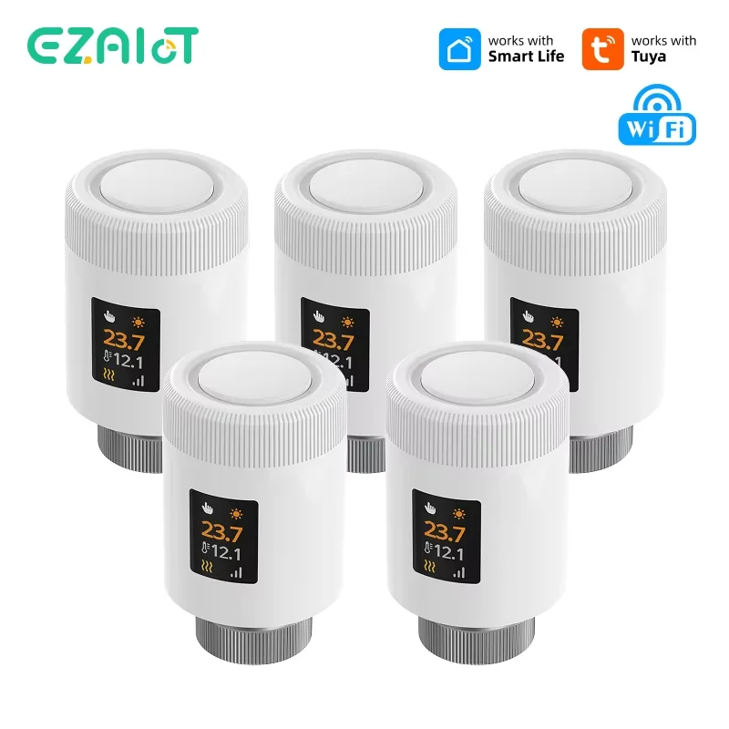 Tuya Smart WiFi6 Thermostatic Radiator Valve TRV Programmable Actuator Remote Temperature Controller Heater Alexa Google Home