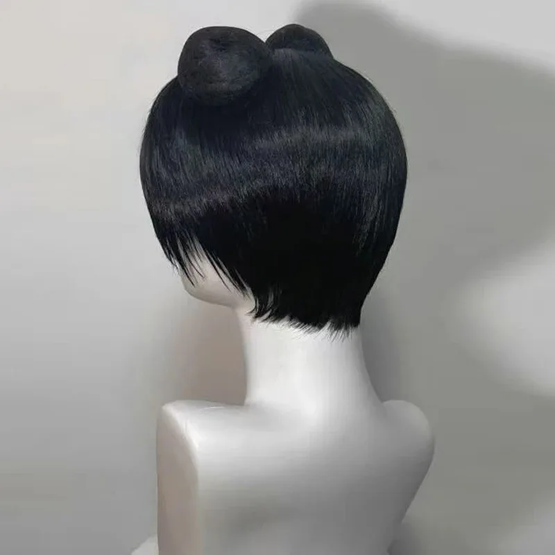 

CyHOKAGE NINJA Tenten Cosplay Wig Synthetic Short Straight Wig Anime Coser Cute Girl Double Ponytail High Quality Wig Halloween