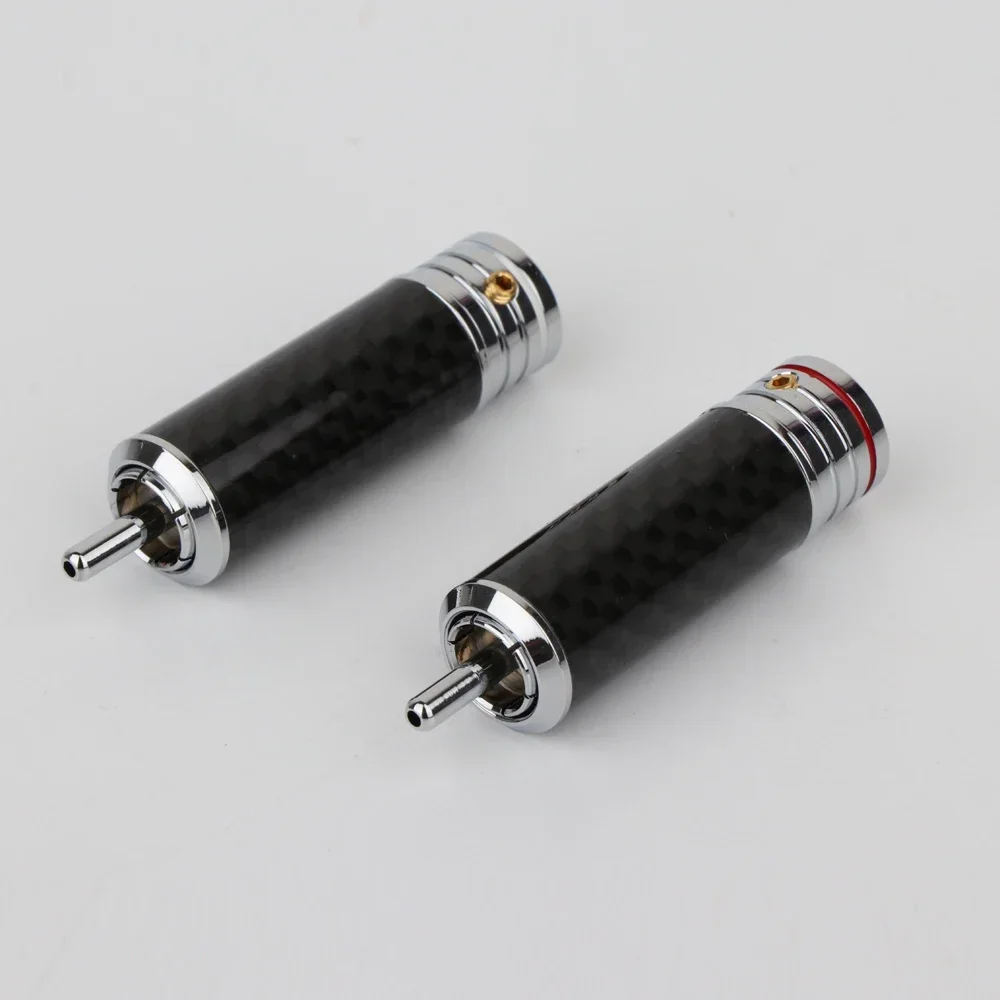 4 шт. R1709 Hi-Fi аудио Performacne с родиевым покрытием разъем RCA непаяемый разъем RCA из углеродного волокна для DIY сигнальный кабель