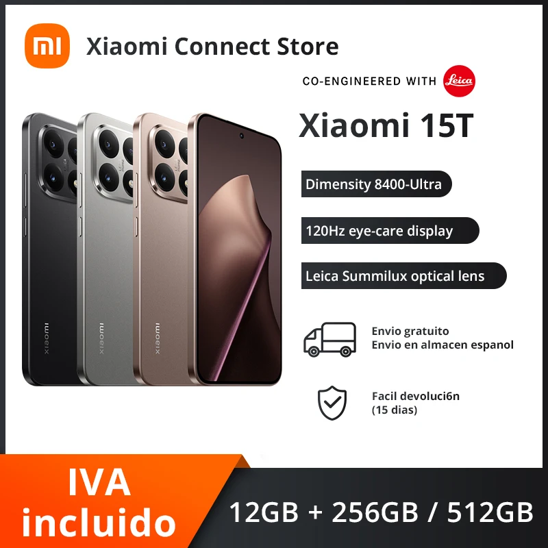Version mondiale Xiaomi 15T MTK Dimensity 8400-Ultra Smartphone Écran 6,83 pouces 120 Hz Triple caméra 50 Mpx Batterie grande capacité 5500 mAh (typique) 67 W