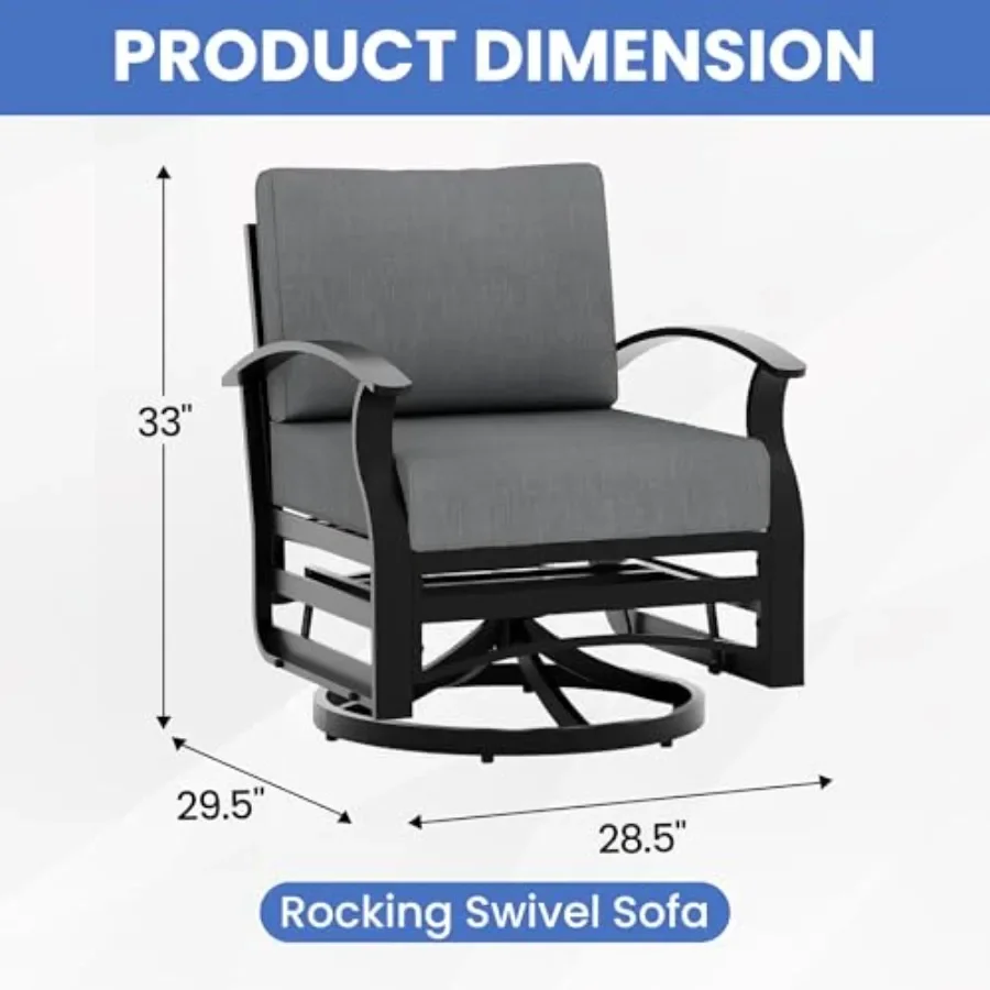 Aluminum Outdoor Swivel Rocker Chairs Set