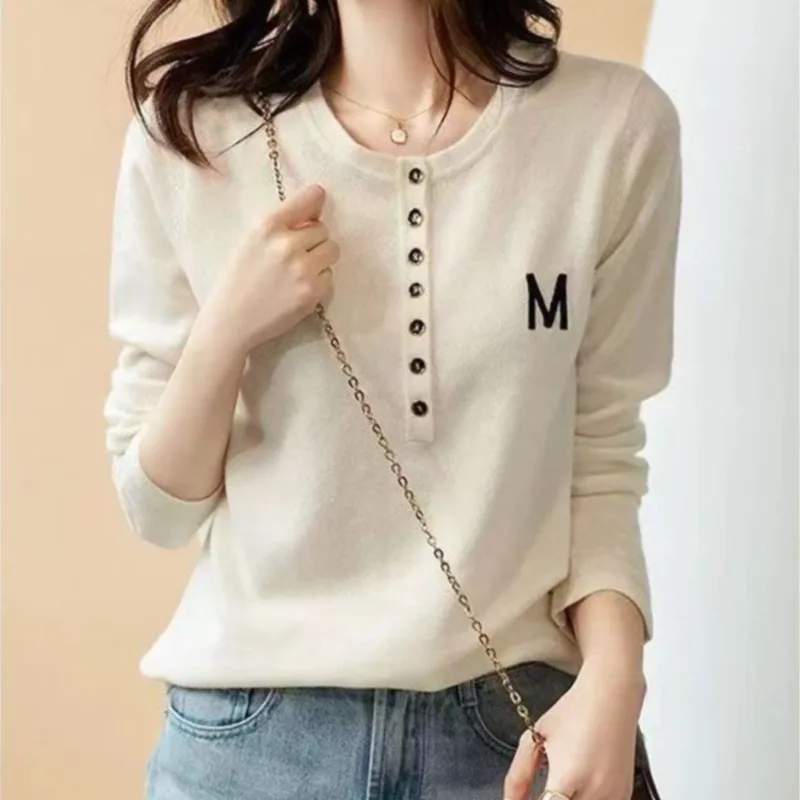 Elegant Women's Sweater Autumn New Knitted Pullover Long Sleeve Base Shirt Ladies Tops Suéteres Coreanos Mujer Tricot Feminino