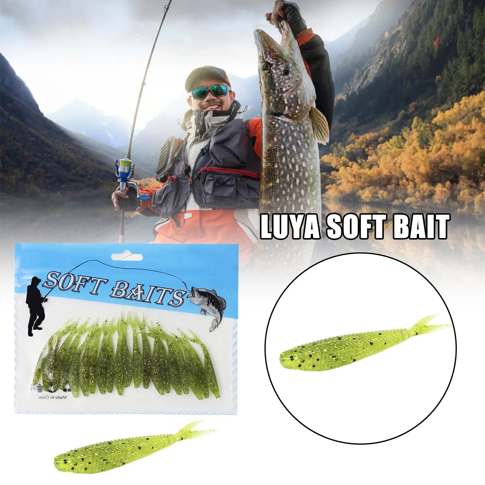 6cm Simulated Worm Bait Set Portable 20pcs Soft Fishing Lures Practical Outdoor Fishing Bait For Carp Perch Mandarin Bighead