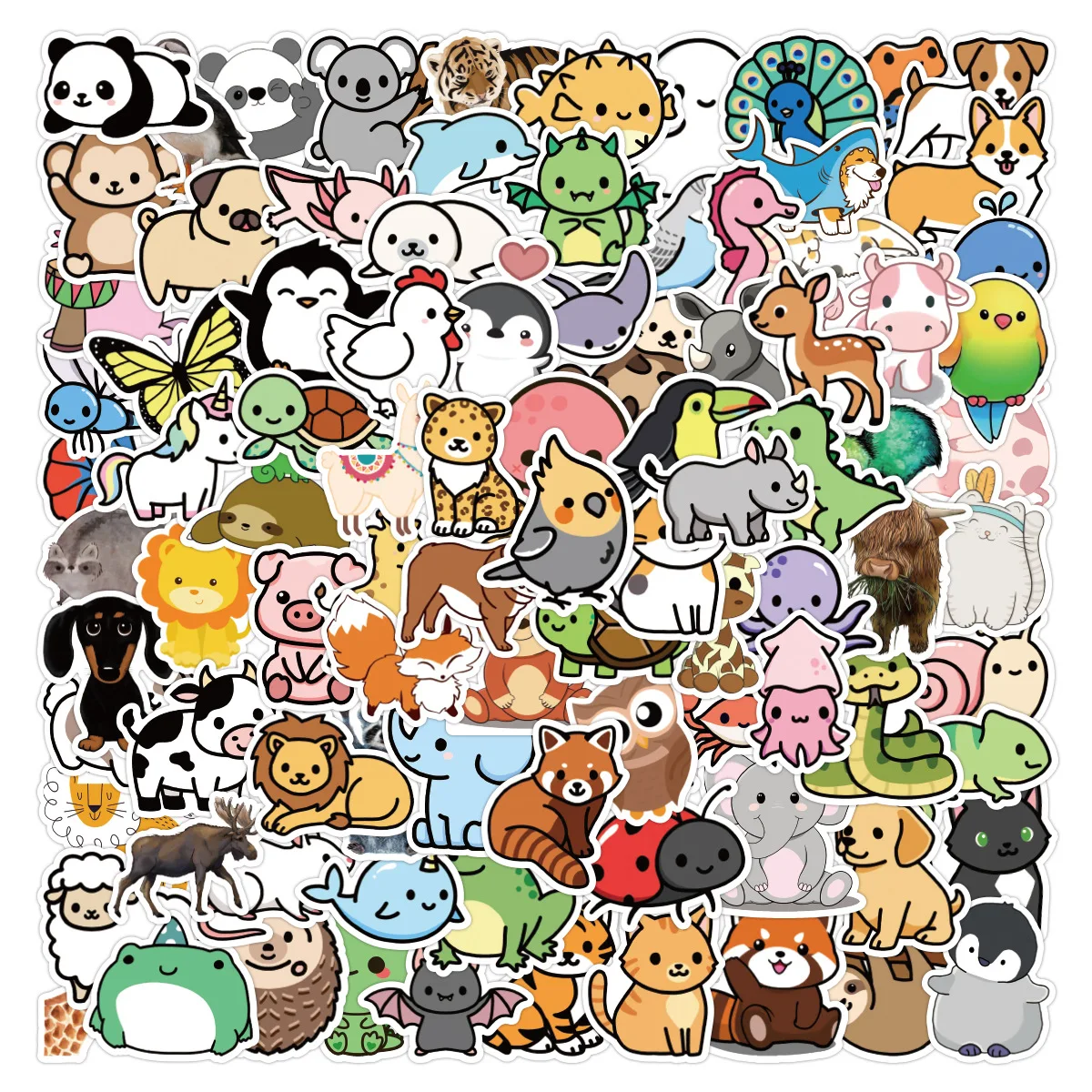 

50/100PCS Mix Cute Cattoon Animal Stickers Waterproof Kid Toys Car Laptop Luggage Phone Stationery PVC Sticker Decal Gifts