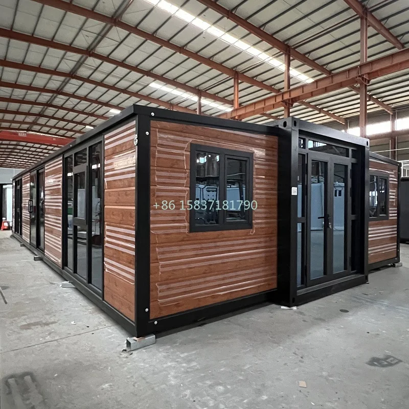 Maison de conteneur préfabriquée vivante, maison pliante modulaire à 3 chambres, petites maisons ext