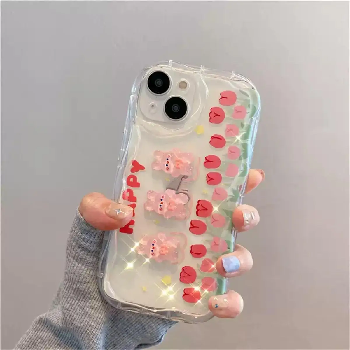 케이스 Xiaomi POCO X5 X3 X6 Pro X4 NFC F3 F4 X4 GT M6 M3 M4 Pro MI 11 Lite 5G NE 12T 12 Lite 커버 귀여운 3D 토끼 꽃 클리어