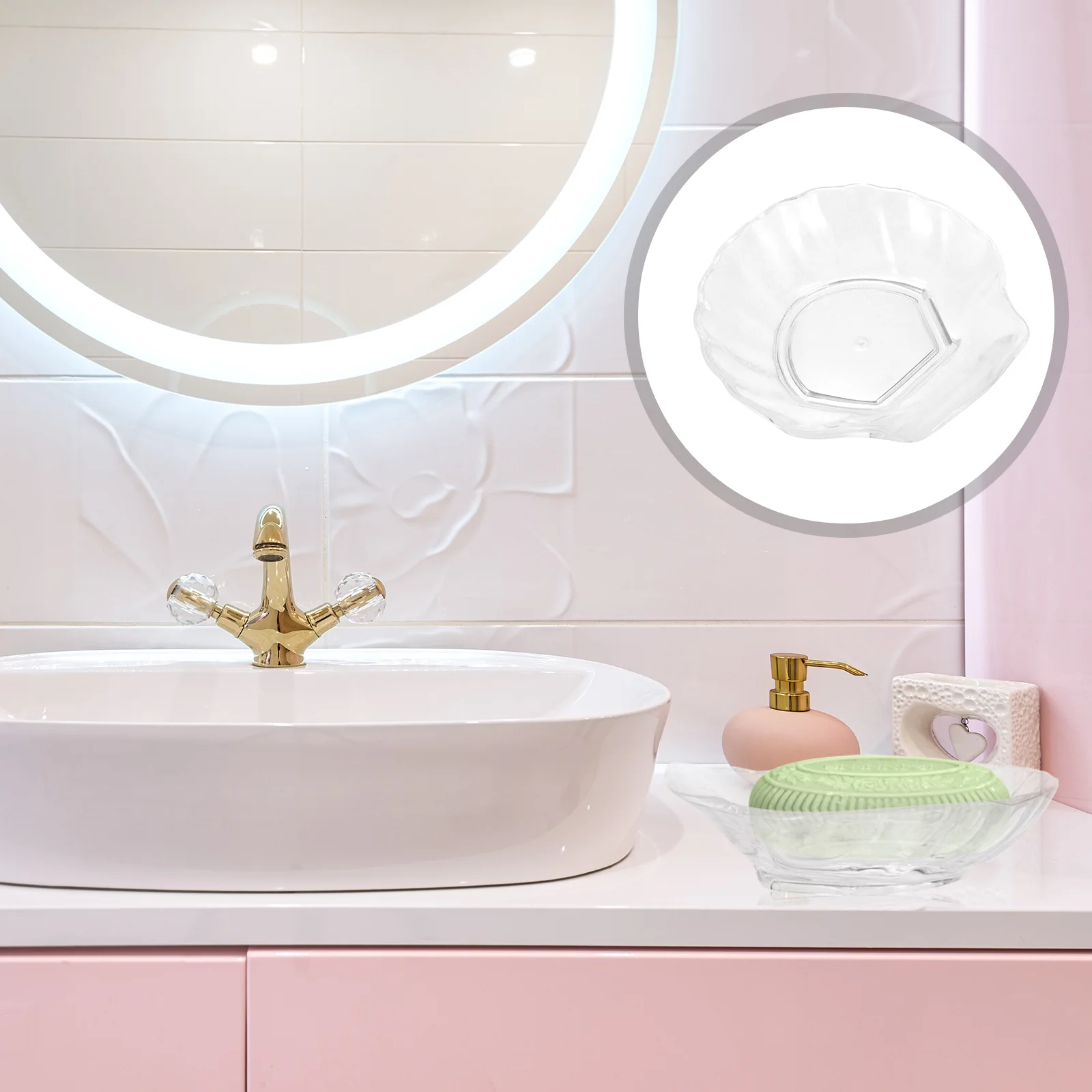 

Мыльница для ванной комнаты с дизайном морской ракушки, пластиковый держатель для мыла для душевой раковины, компактный поднос для домашнего использования в отеле в ванной комнате