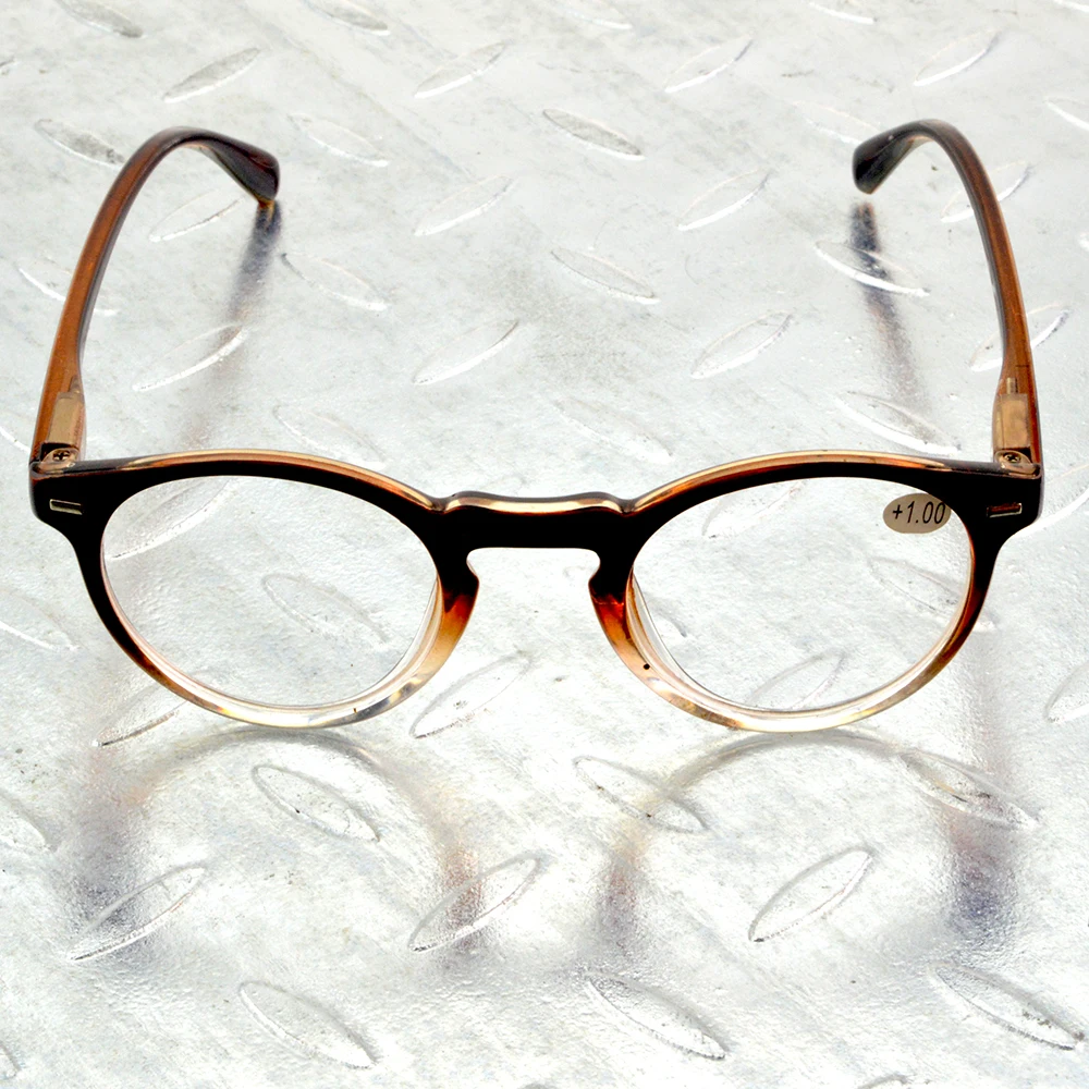 Brown Handcrafted Classic Fashion Round Retro Multi-layer Coating Reading Glasses +0.75 +1 +1.25 +1.5+1.75 +2 +2.25 to +4