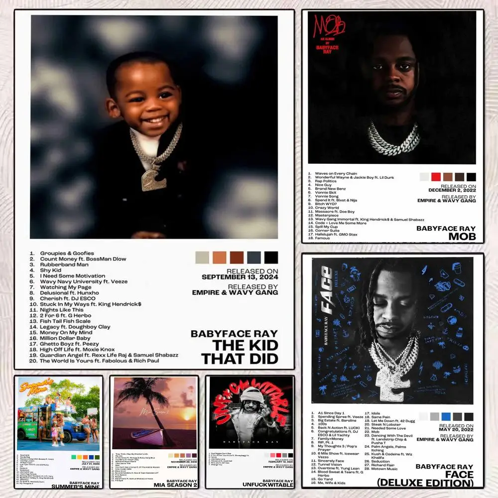 Album B-Babyface Ray Poster PP Wall Decor Posters Celebrity Music Art Prints Bedroom Office Gift