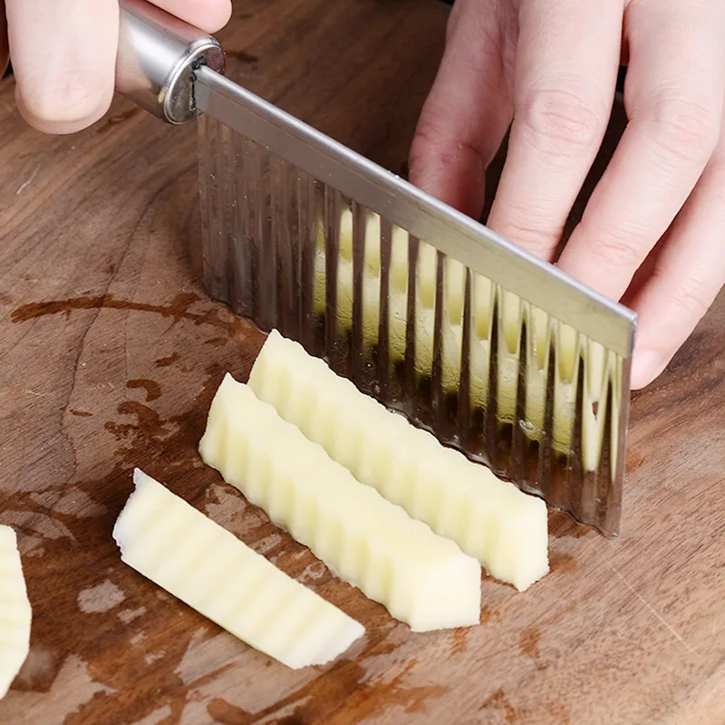 

Stainless Steel Potato Julienne Cutter With Wavy Blade Julienne Slicer Dicer Serrated Wavy Blade Domestic Kitchen Vegetable Tool