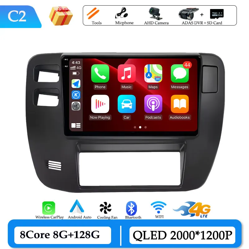 Draadloze CarPlay voor Nissan Patrol Y61 2002-2004 9 inch Android 15 GPS Navigatie Autoradio Video Multimedia Speler DSP Stereo