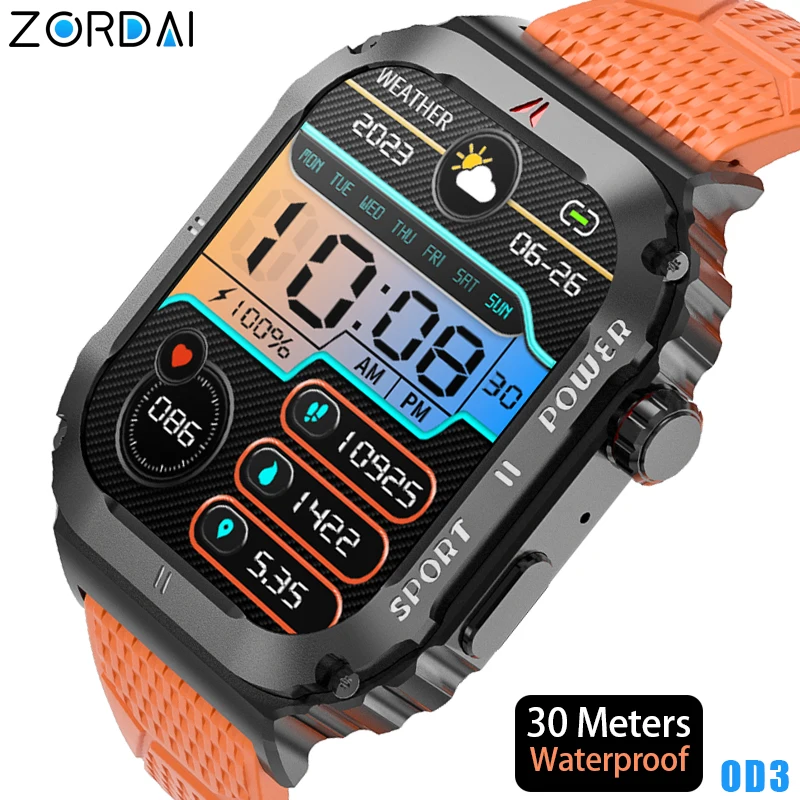 Zordai OD3 Smart Watch Women Men Smartwatch For iPhone Samsung IP68 Waterproof Compass Bluetooth Call NFC Health Monitor Sport