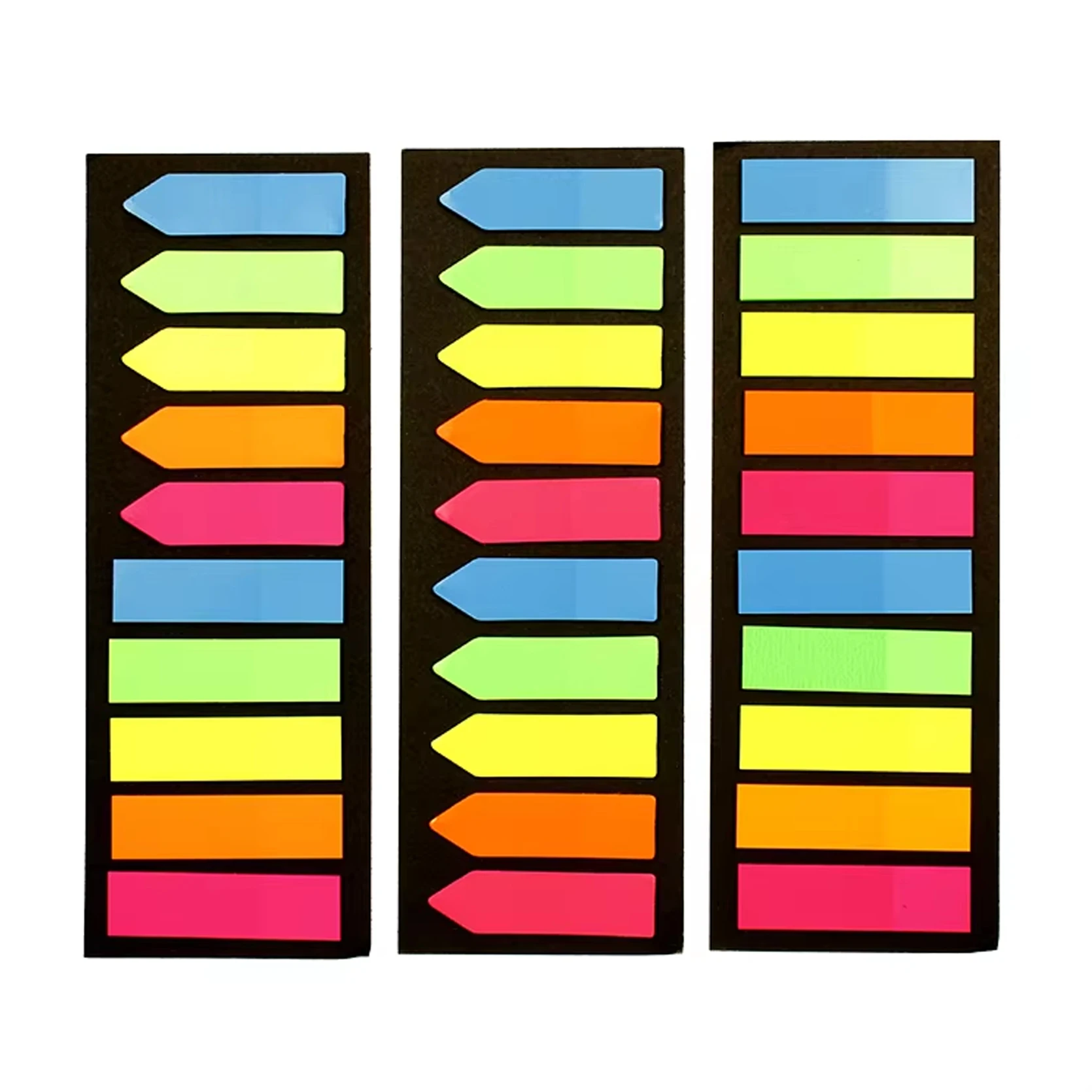 Back‑To‑School Must‑Have Writable PET Fluorescent Arrow Flat‑Head Index Tabs 200 Sheets Office Study Page Markers
