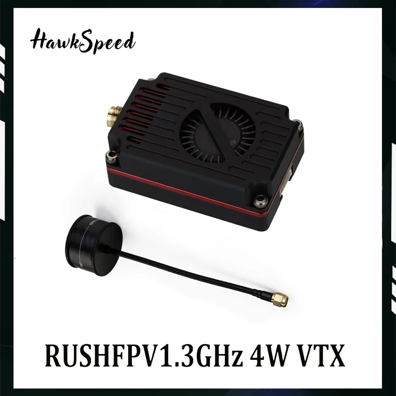 RUSHFPV 1.3GHz 4W VTX พร้อม SMA เสาอากาศรอบทิศทางสนับสนุน IRC Tramp โปรโตคอลเครื่องส่งสัญญาณวิดีโอสําหรับ RC FPV Long Range Drone