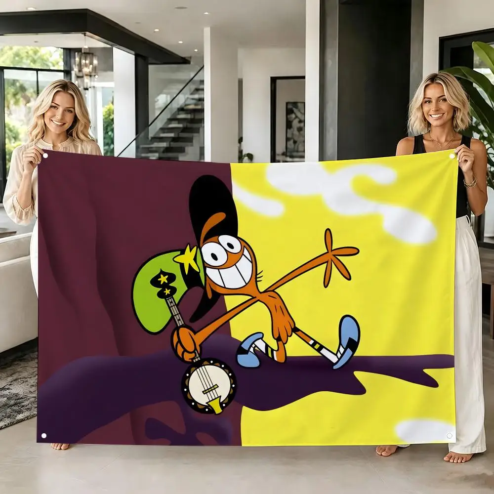 Comedy Cartoon W-Wander Over Yonder Flags Tapestry Creative Pattern Photo Living Room Wall Art Party Outdoor Decor