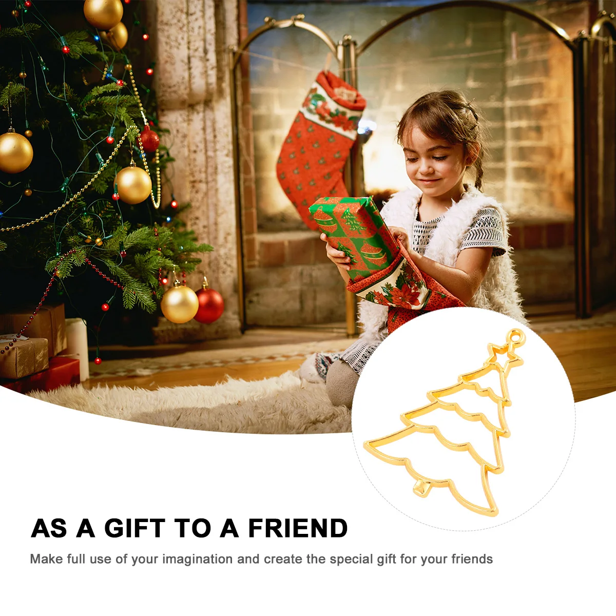 

DIY Christmas Charm Pendants 10pcs Alloy Craft Kit for Jewelry Making Holiday Tree Ornament Supplies