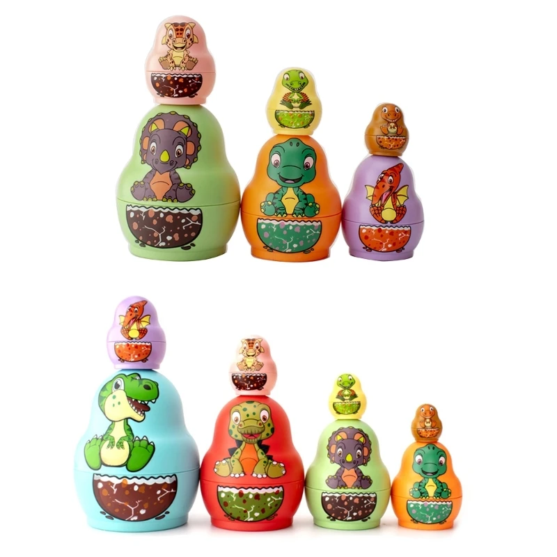 Shockproof Heat-resistant Russian Nesting Hand Paint Craft Toy Home Decoration Improve Kids Logical Thinking