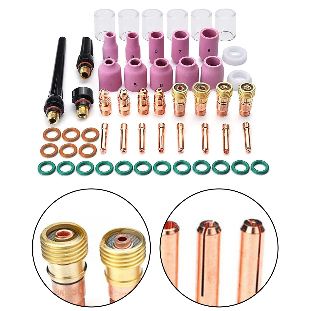 Complete 55pcs Welding Accessories Kit Copper Electrode for Argon for torch Practical Tool Set for Welding and Repairs
