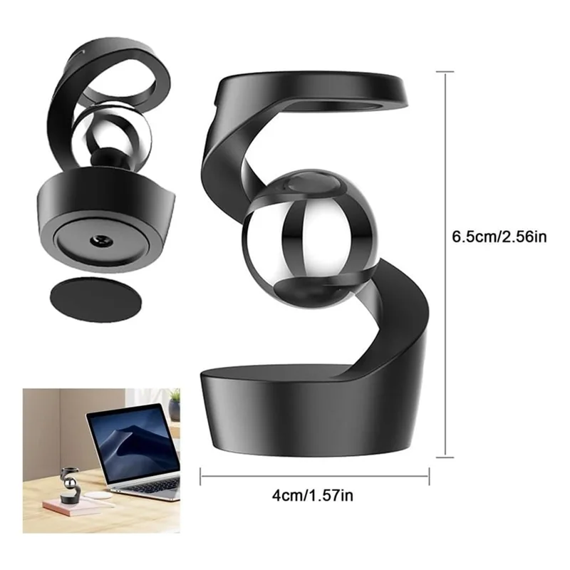 EDT-Desktop Suspended Gyroscope,Gravity Defying Kinetic Desk Toy, Stress Relief Kinetic Sculpture Aluminum Rotary Gyro