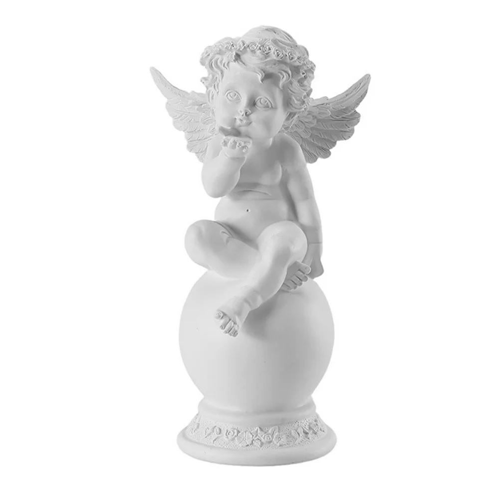 

Resin Angel Ornament Sitting Design for Indoor Outdoor Decoration Exquisite Details Smooth Surface Angel Statue Garden Home