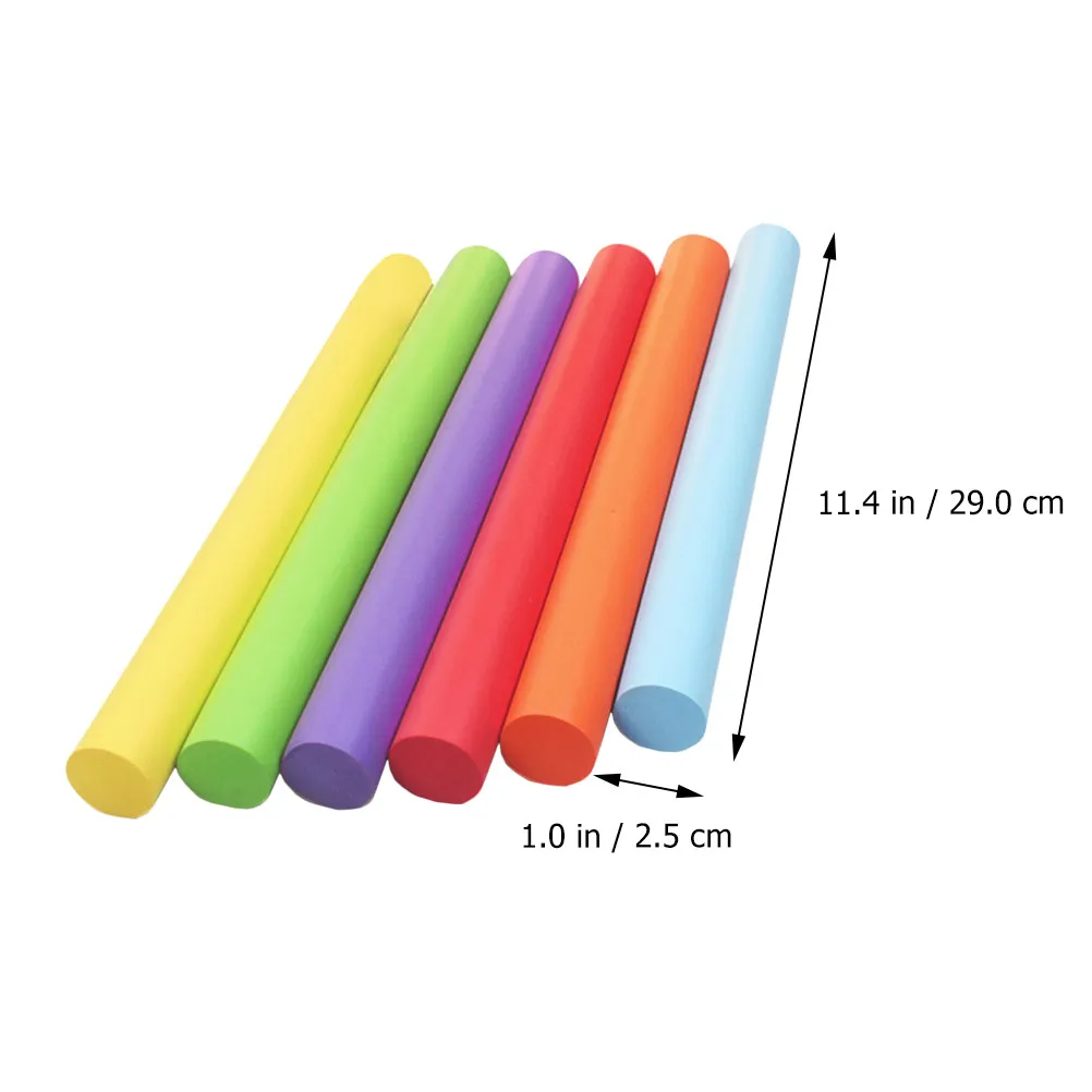 6Pcs Children Relay Sticks High Quality Nbr Supplied Soft Lightweight Track Field Training Running Race Competition Sports