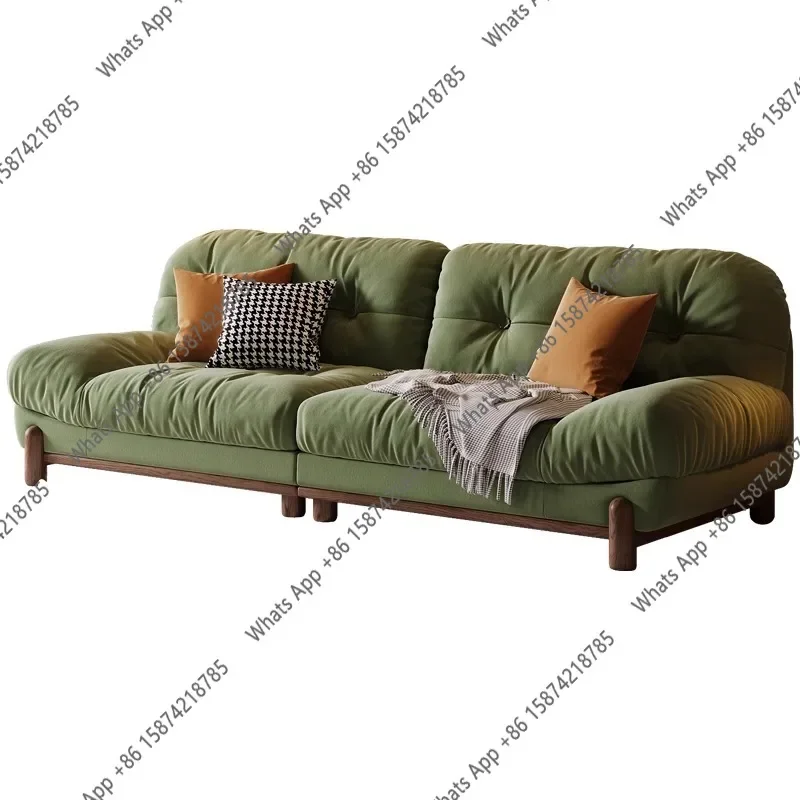 X29 Z Italian Pine Sofa, Retro Vertical Sofa With High-density Sponge And Velvet Fabric, Wooden Frame And Suede Material.