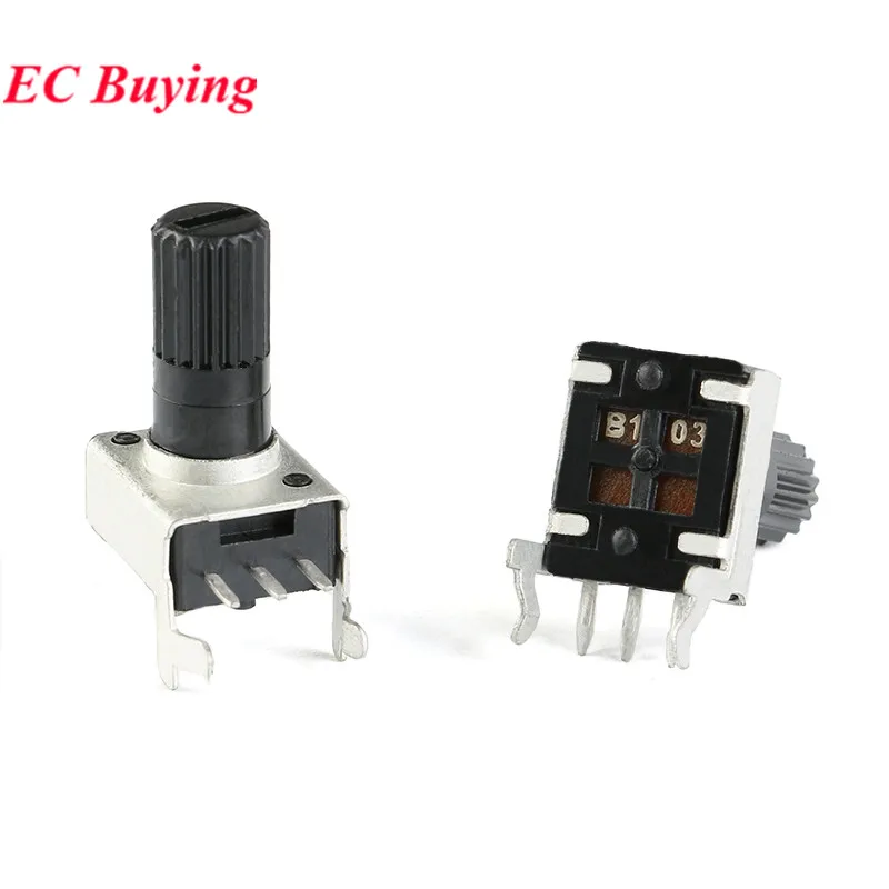 10Pcs/lot RV09 Vertical Adjustable Resistor 3Pin Seal Potentiometer RV0931 1K 5K 10K 20K 50K 100K Ohm WH09 0931 Knob Cap B504