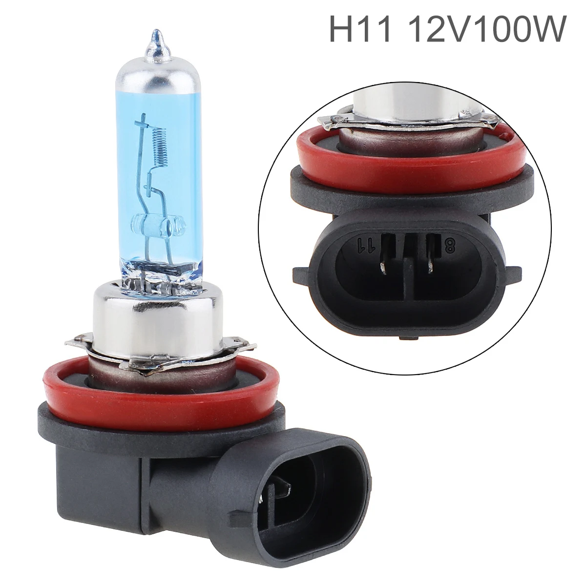 

1Piece 12V H11 100W 5000K White Light Super Bright Car Halogen Lamp Auto Front Headlight Fog Bulb Day Running Lamps