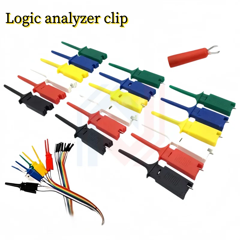 Test Hooks Clips for Logic Analyzers Logic Test Clip Red Black Yellow Green Blue White Flattening Test Flat Hook Connection