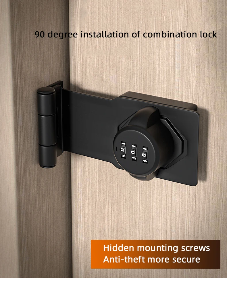 90 degree combination lock latch bolt latch door hitch sliding door lock open door lock room door security door buckle