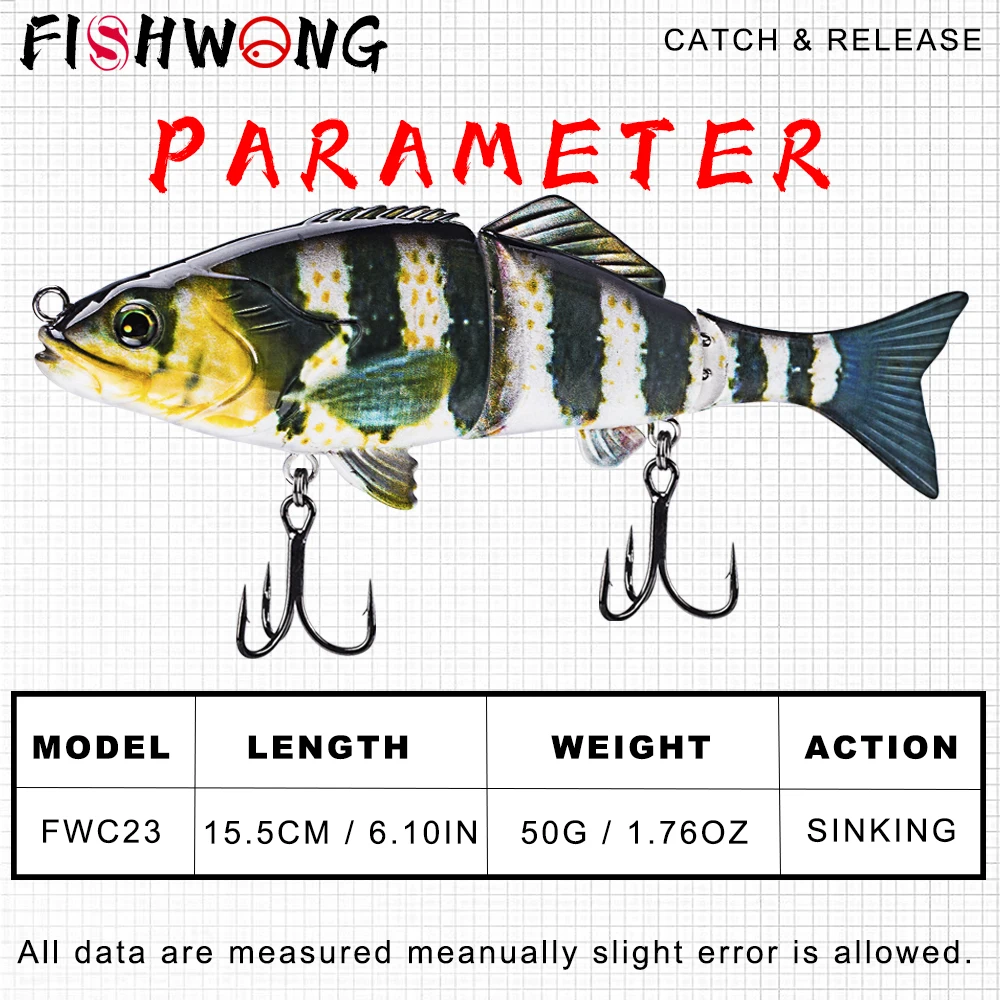 FISHWONG 2PCS / Kit Glider Bait Fishing Lure 15.5CM 50G Gliderbait Artificial Hard Bait Swimbait For Bass Fishing Lure