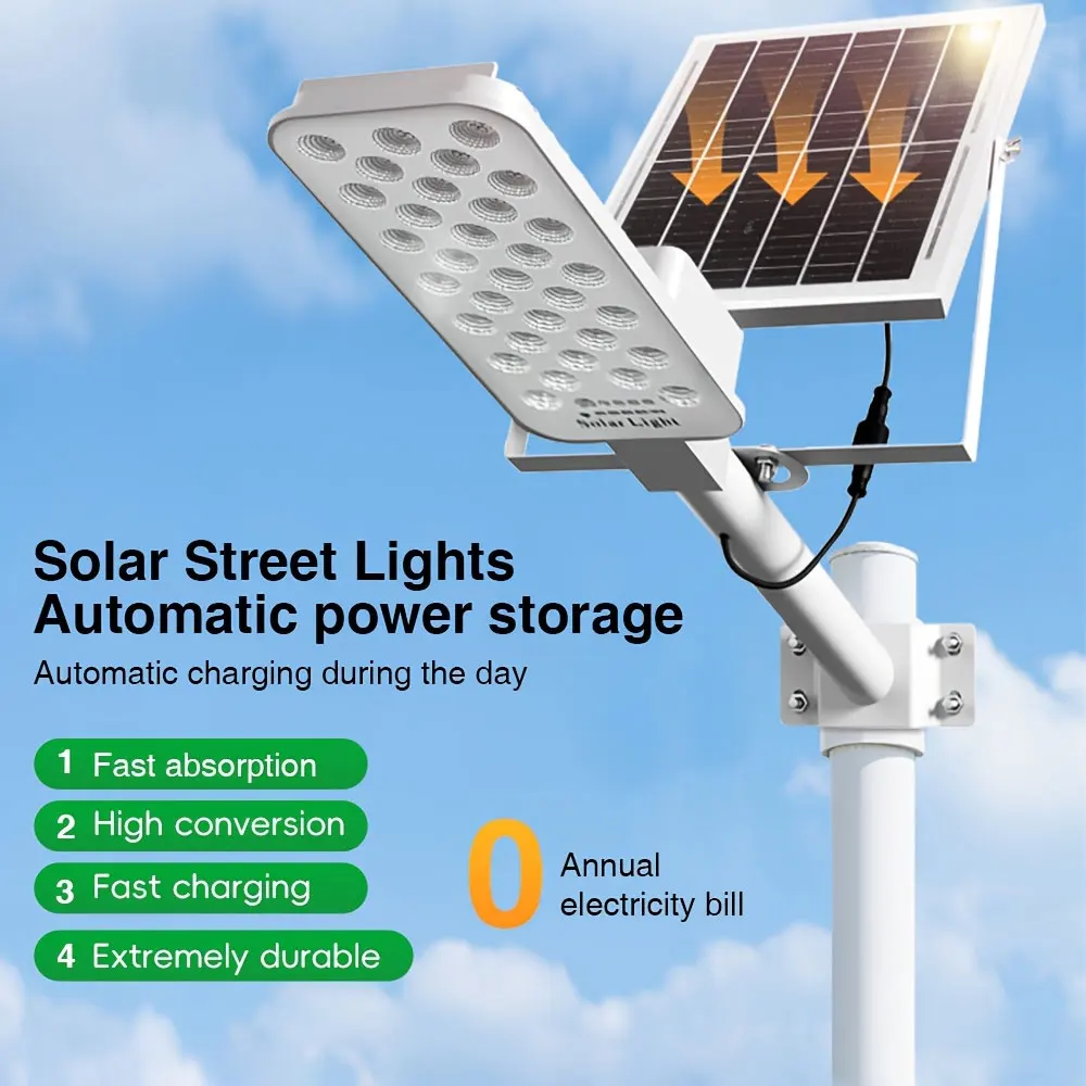 200 واط ضوء الشمس القوي في الهواء الطلق ضوء الشارع الشمسي 6000 مللي أمبير مقاوم للماء التلقائي الغسق إلى الفجر ضوء الشارع لحديقة المرآب #3