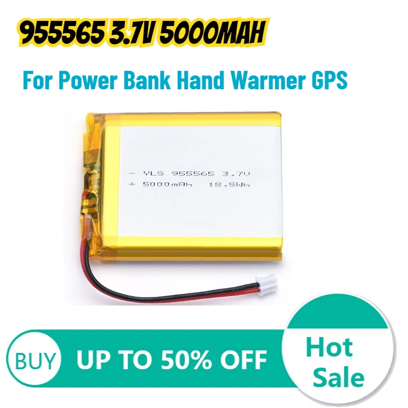 955565 3.7V 5000mAh Polymer Lithium Battery Lithium Ion Battery for Power Bank Hand Warmer GPS Large Capacity Batteries