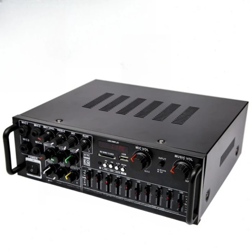 

High Power 12V/220V Bluetooth Amplifier with EQ Equalizer for Car Outdoor Karaoke Dual Use
